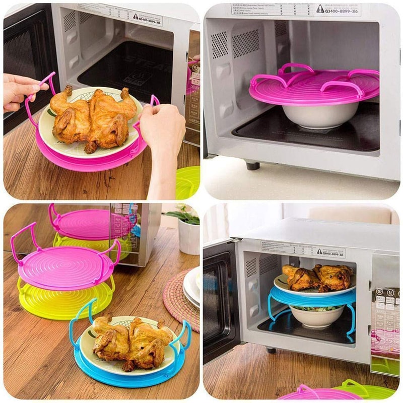 Multifunction Insulated Heating Rack for Microwave & Kitchen Storage