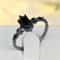 Vintage Blue Crystal Black Zircon Ring for Women – Engagement & Wedding Band