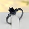 Vintage Blue Crystal Black Zircon Ring for Women – Engagement & Wedding Band