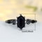Vintage Blue Crystal Black Zircon Ring for Women – Engagement & Wedding Band