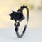 Vintage Blue Crystal Black Zircon Ring for Women – Engagement & Wedding Band