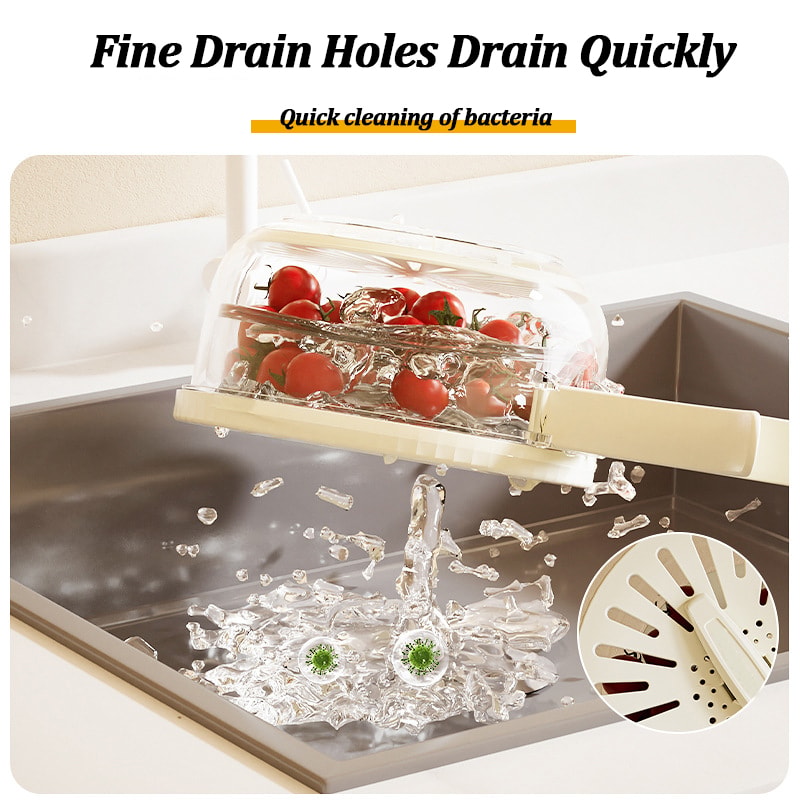 Foldable Fruit & Vegetable Drain Basket with Crisper Storage Bowl