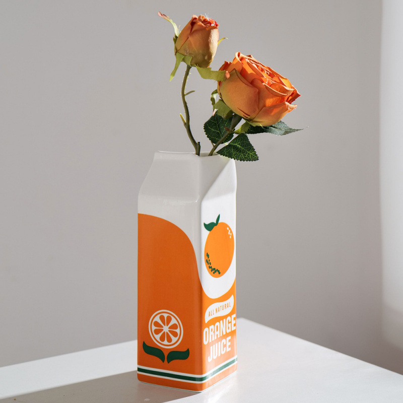 Orange Fruit Ceramic Vase For Modern Home Decor Hydroponic Flowers 1