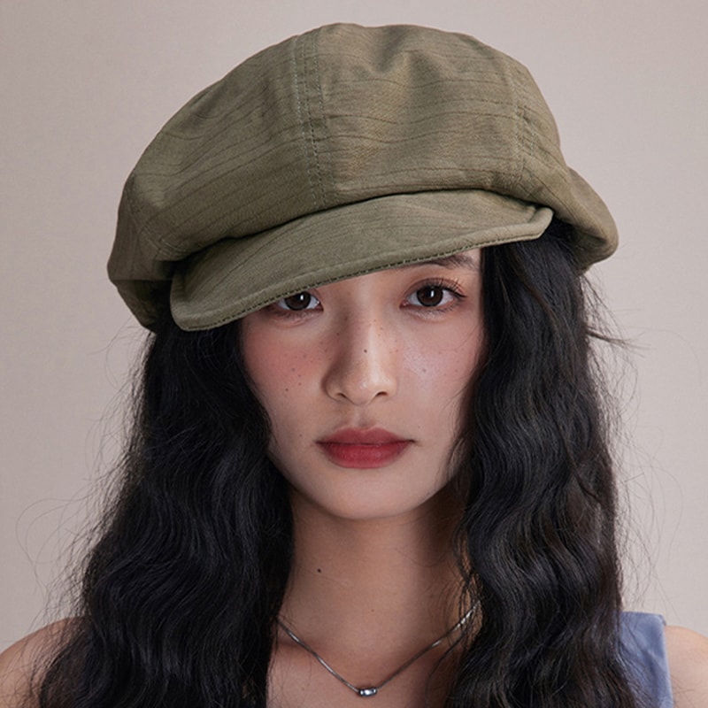 Japanese Cotton Hemp Artist Beret Cap for Women Lightweight Painter Newsboy Hat