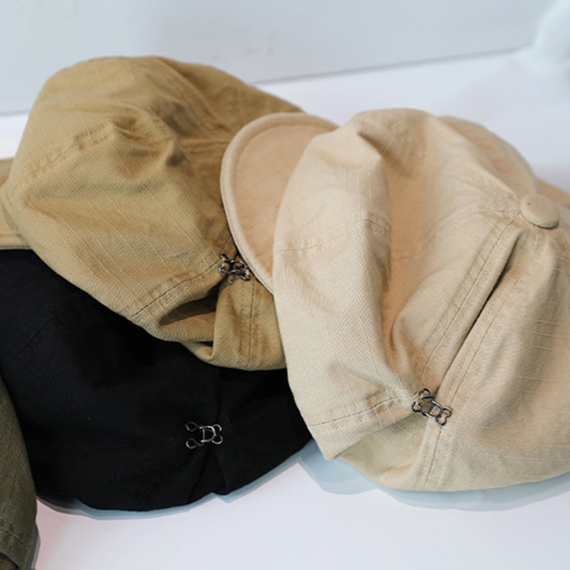 Japanese Cotton Hemp Artist Beret Cap for Women Lightweight Painter Newsboy Hat