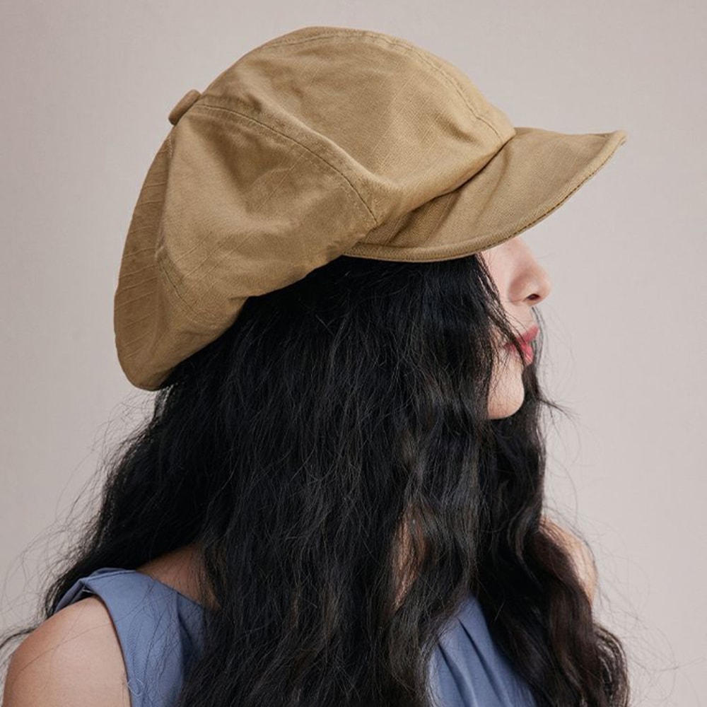 Japanese Cotton Hemp Artist Beret Cap for Women Lightweight Painter Newsboy Hat