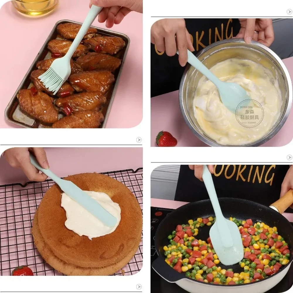 Silicone Spatula Set HeatResistant NonStick Baking Cooking Utensils 3