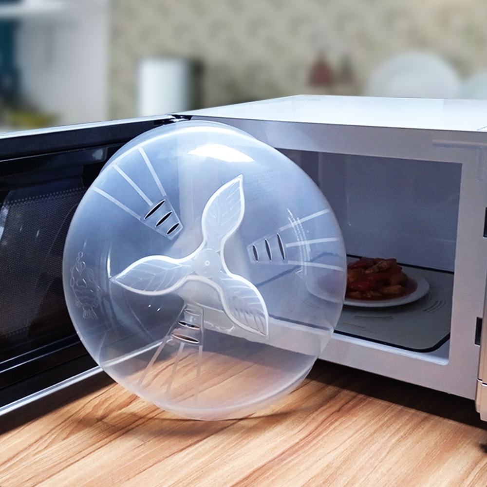 Crystal Clear Microwave Splatter Cover With Steam Vents And Easy Grip Handle 0
