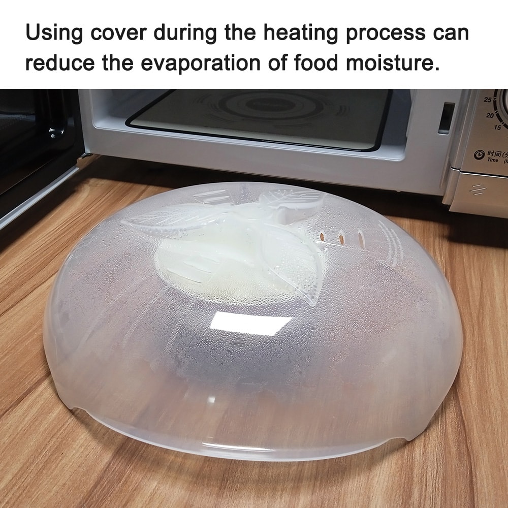 Crystal Clear Microwave Splatter Cover With Steam Vents And Easy Grip Handle 2