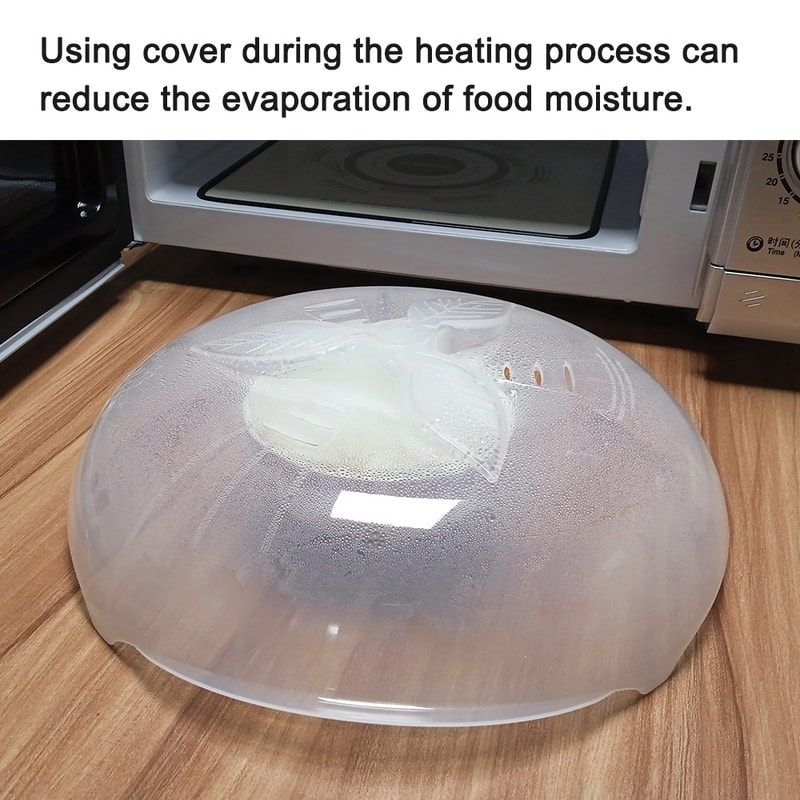 Crystal Clear Microwave Splatter Cover With Steam Vents And Easy Grip Handle 2