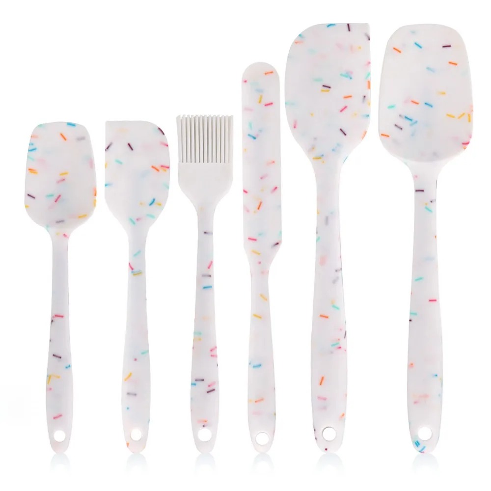 Silicone Spatula Set Heat Resistant Non Stick Kitchen Utensils For Baking Cooking 1
