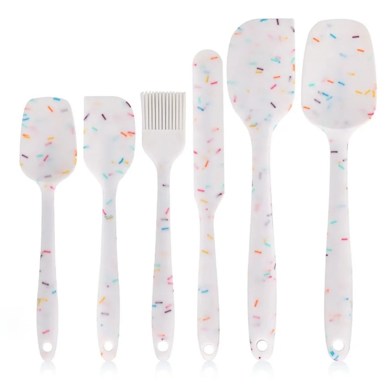 Silicone Spatula Set Heat Resistant Non Stick Kitchen Utensils For Baking Cooking 1