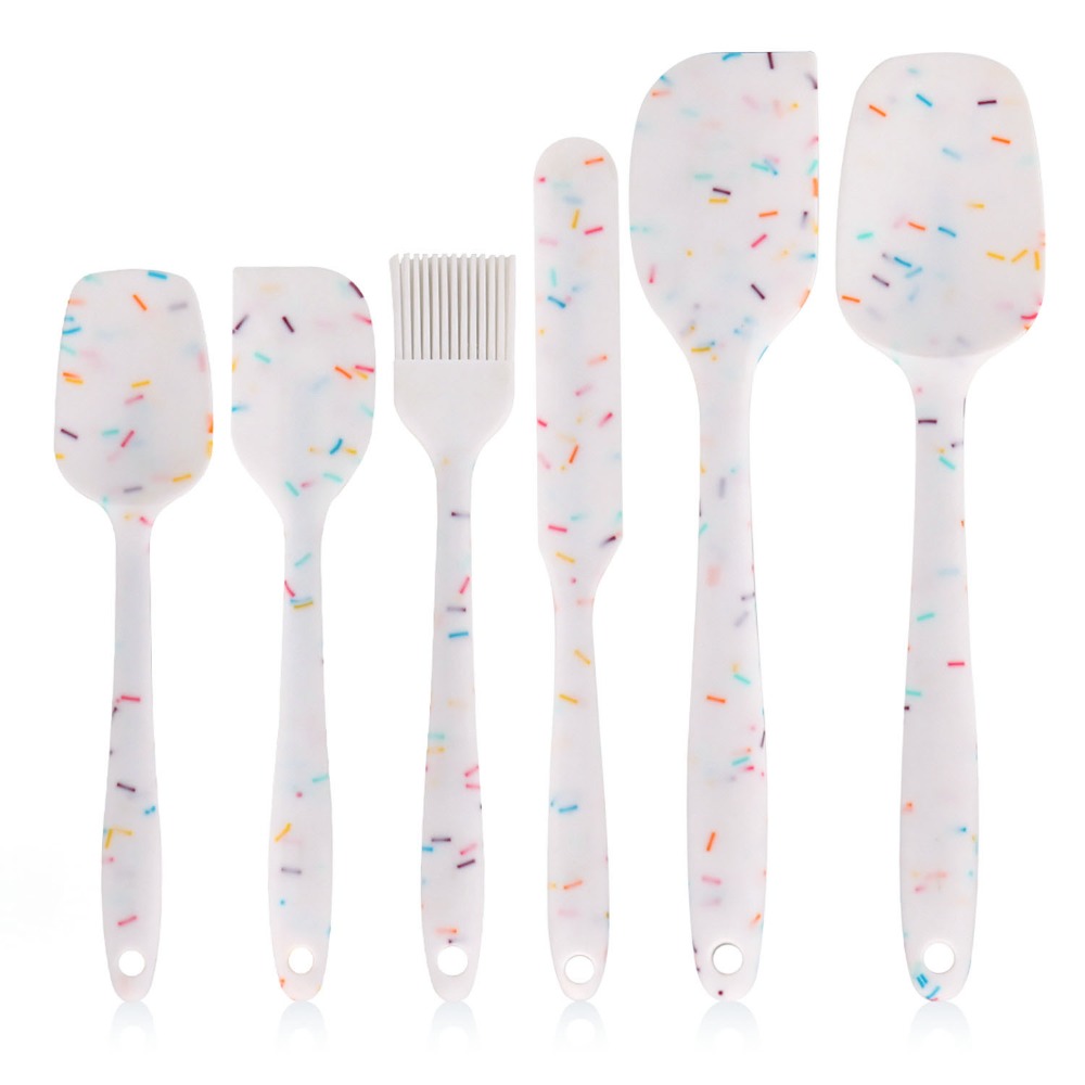 Silicone Spatula Set Heat Resistant Non Stick Kitchen Utensils For Baking Cooking 4
