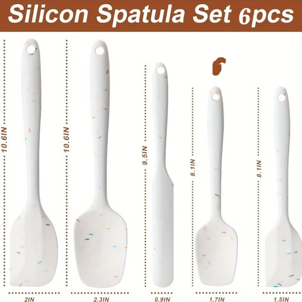Silicone Spatula Set Heat Resistant Non Stick Kitchen Utensils For Baking Cooking 2