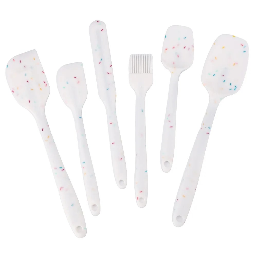 Silicone Spatula Set Heat Resistant Non Stick Kitchen Utensils For Baking Cooking 3