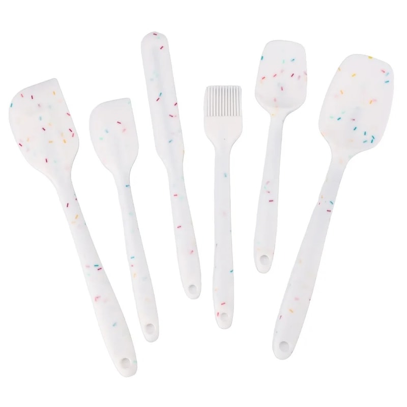 Silicone Spatula Set Heat Resistant Non Stick Kitchen Utensils For Baking Cooking 3