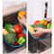 Collapsible Microwave Splatter Cover with Easy Grip Handle and Food Strainer Basket