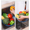 Collapsible Microwave Splatter Cover with Easy Grip Handle and Food Strainer Basket