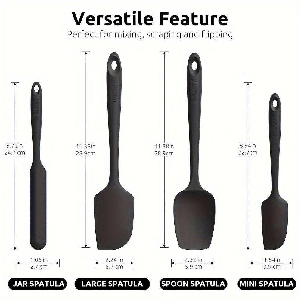 Premium Silicone Spatula Set For Nonstick Cookware Heat Resistant Kitchen Utensils 4