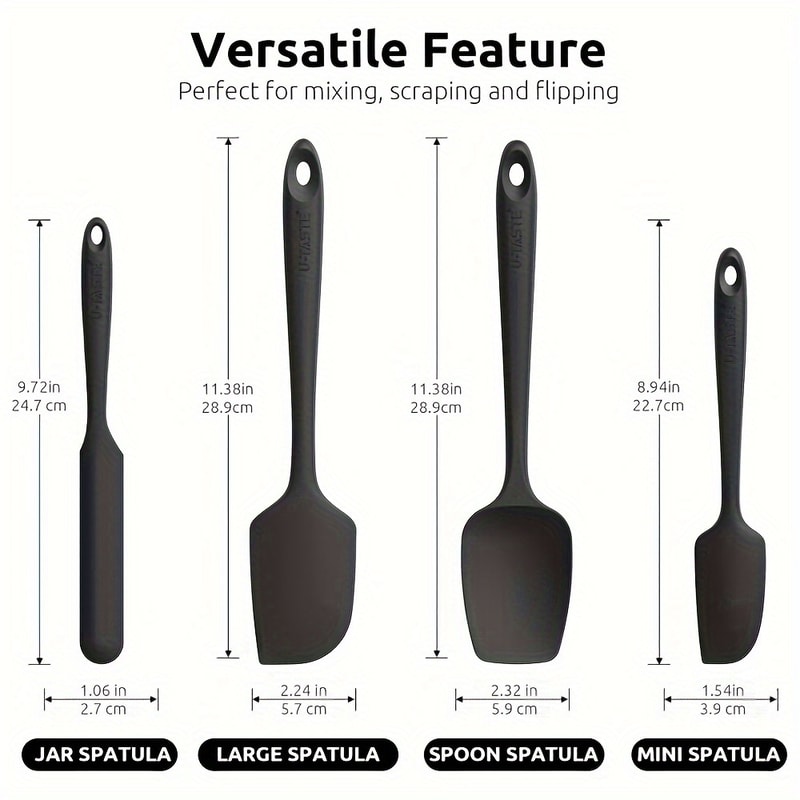 Premium Silicone Spatula Set For Nonstick Cookware Heat Resistant Kitchen Utensils 4