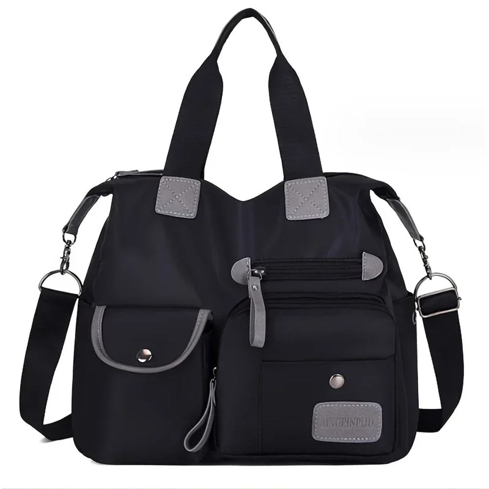UrbanEase Nylon Crossbody Bag with Multi Pockets Large Capacity Travel Tote