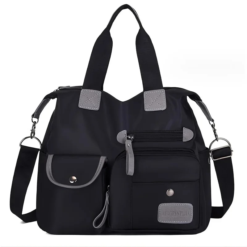 UrbanEase Nylon Crossbody Bag with Multi Pockets Large Capacity Travel Tote