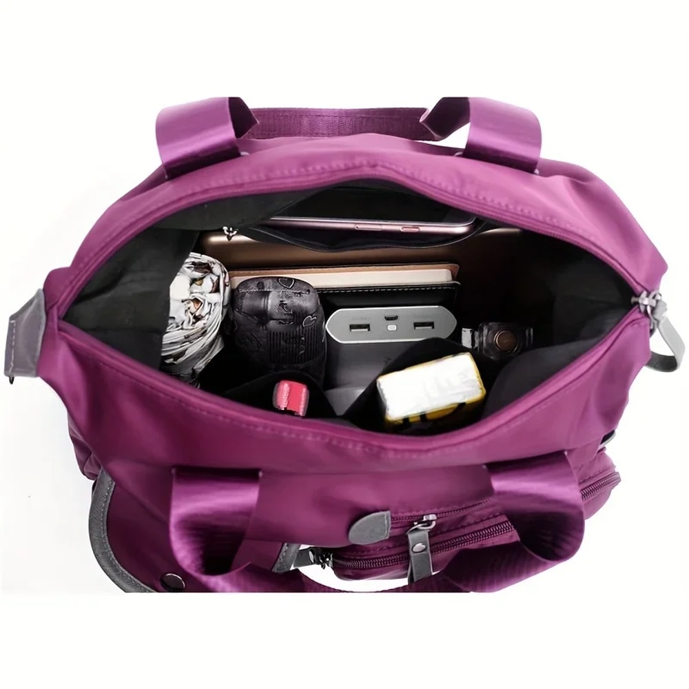 UrbanEase Nylon Crossbody Bag with Multi Pockets Large Capacity Travel Tote