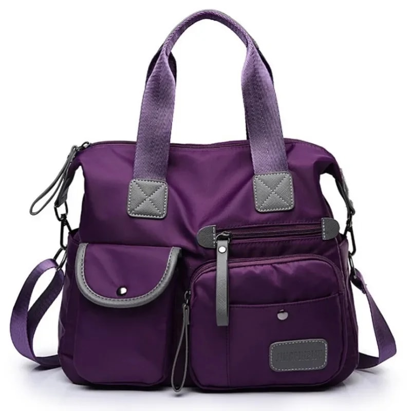 UrbanEase Nylon Crossbody Bag with Multi Pockets Large Capacity Travel Tote