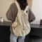 Korean Style Womens Backpack Large Capacity Pleated School & Travel Bag