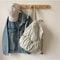 Korean Style Womens Backpack Large Capacity Pleated School & Travel Bag