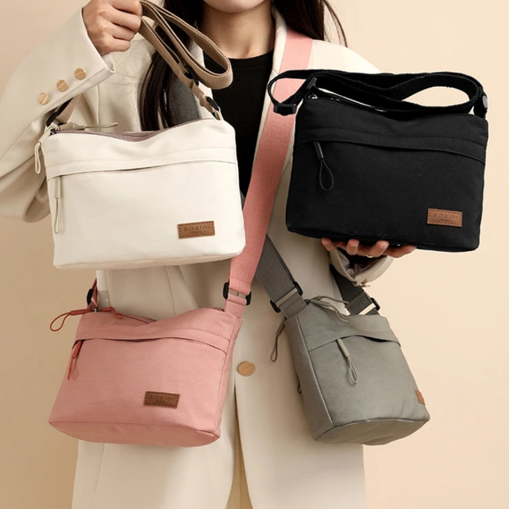 UrbanEase Canvas Crossbody Bag for Women with Multi Pockets and Large Capacity