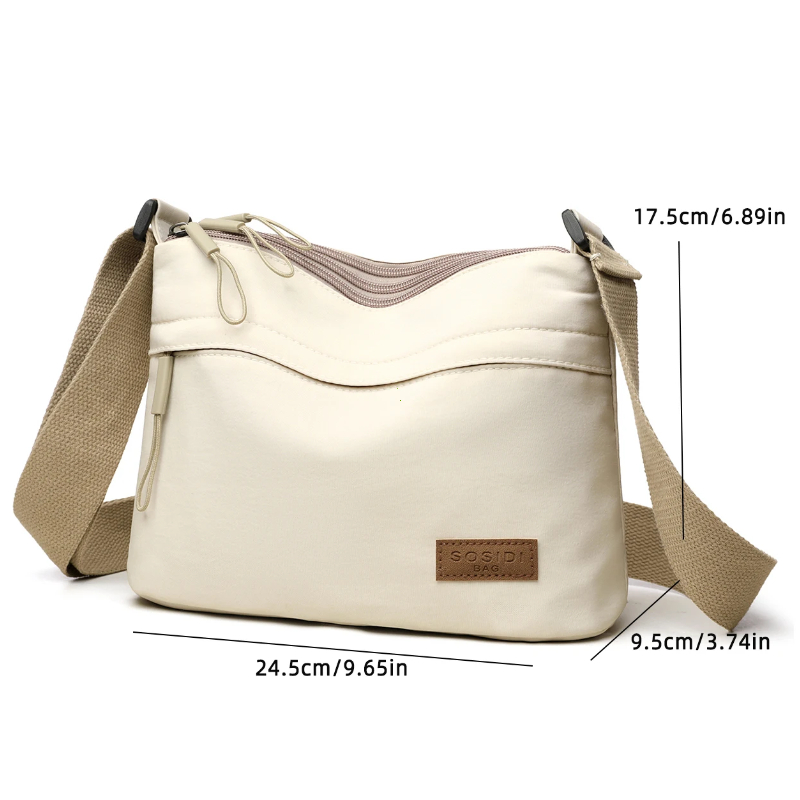 UrbanEase Canvas Crossbody Bag for Women with Multi Pockets and Large Capacity