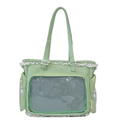 kawaii anime messenger bag with bow charm for jk school & everyday style
