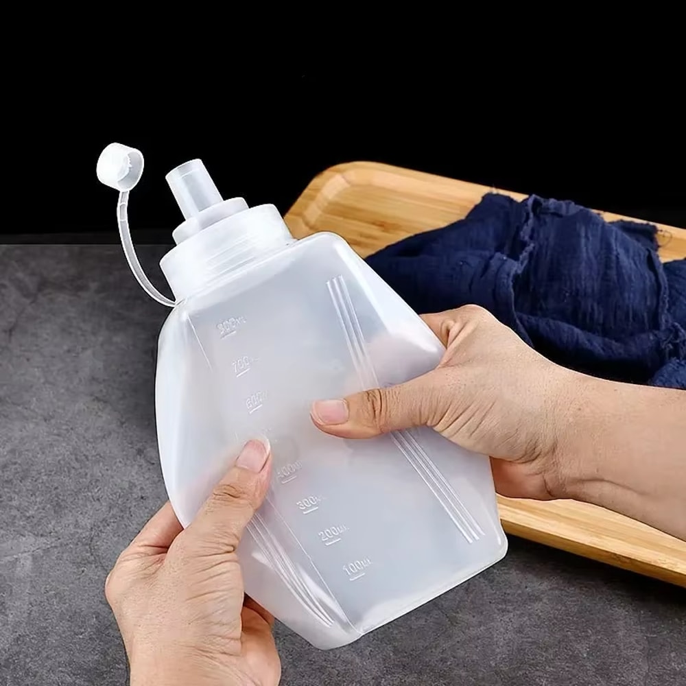 EasyFlow Condiment Squeeze Bottle Set for Ketchup, Dressing and Sauce Storage
