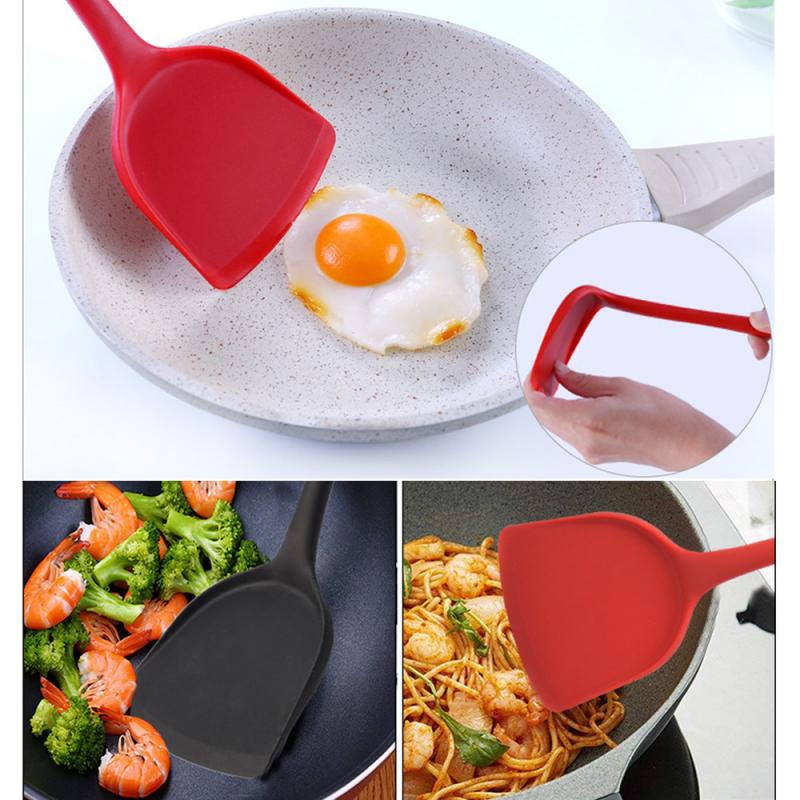 Heat Resistant Silicone Turner Spatula for Nonstick Cooking and Easy Flipping