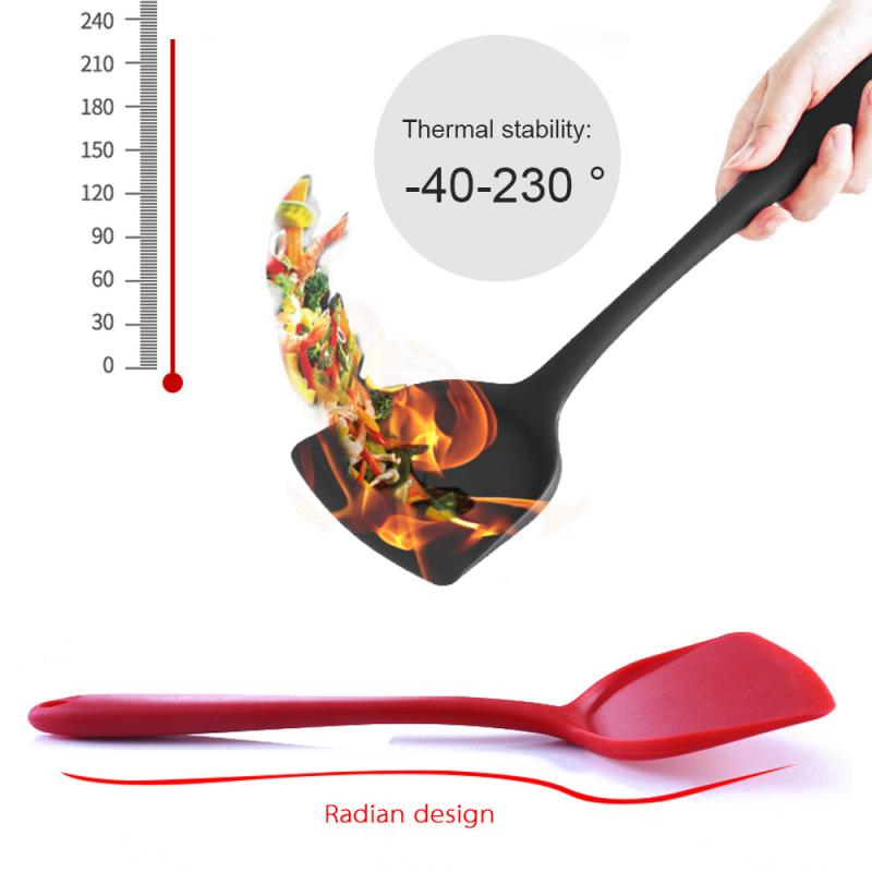 Heat Resistant Silicone Turner Spatula for Nonstick Cooking and Easy Flipping