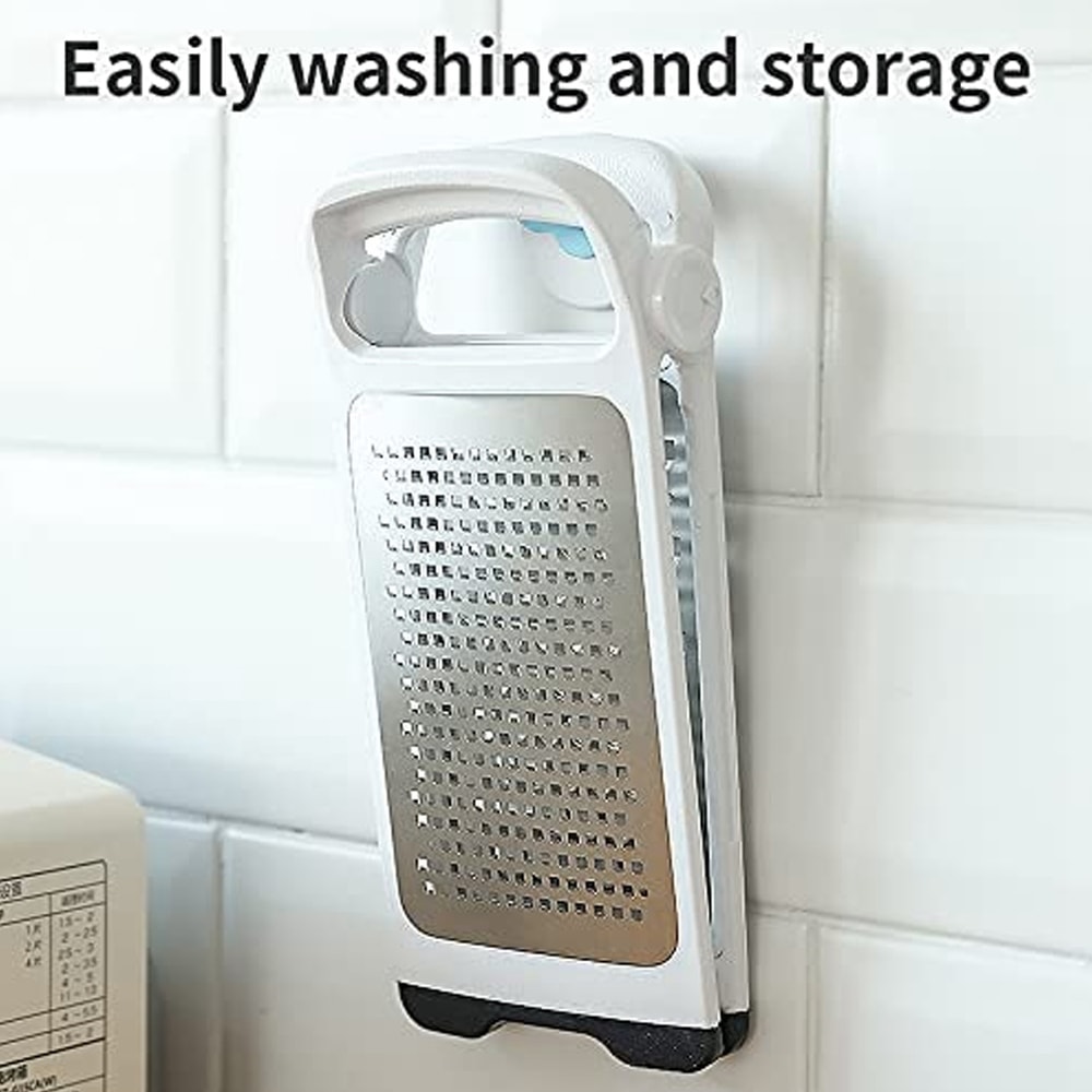Foldable Stainless Steel Cheese Grater and Ginger Shredder with Detachable Cutting Board