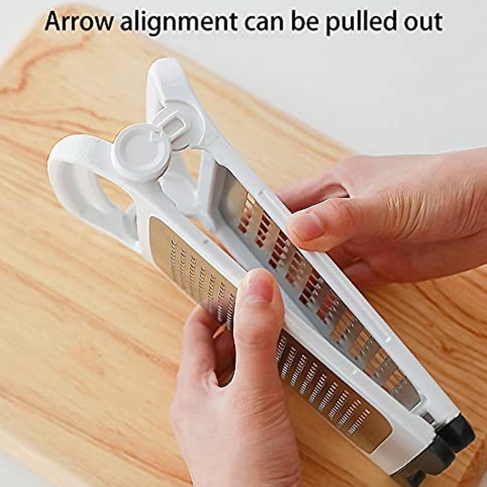Foldable Stainless Steel Cheese Grater and Ginger Shredder with Detachable Cutting Board