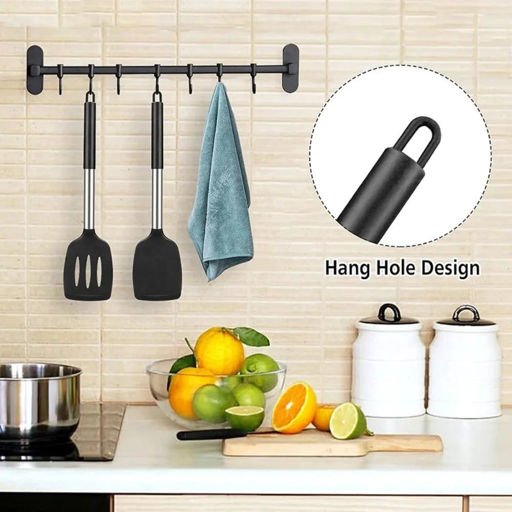 Heat Resistant Silicone Spatula Set for Nonstick Cooking and Baking