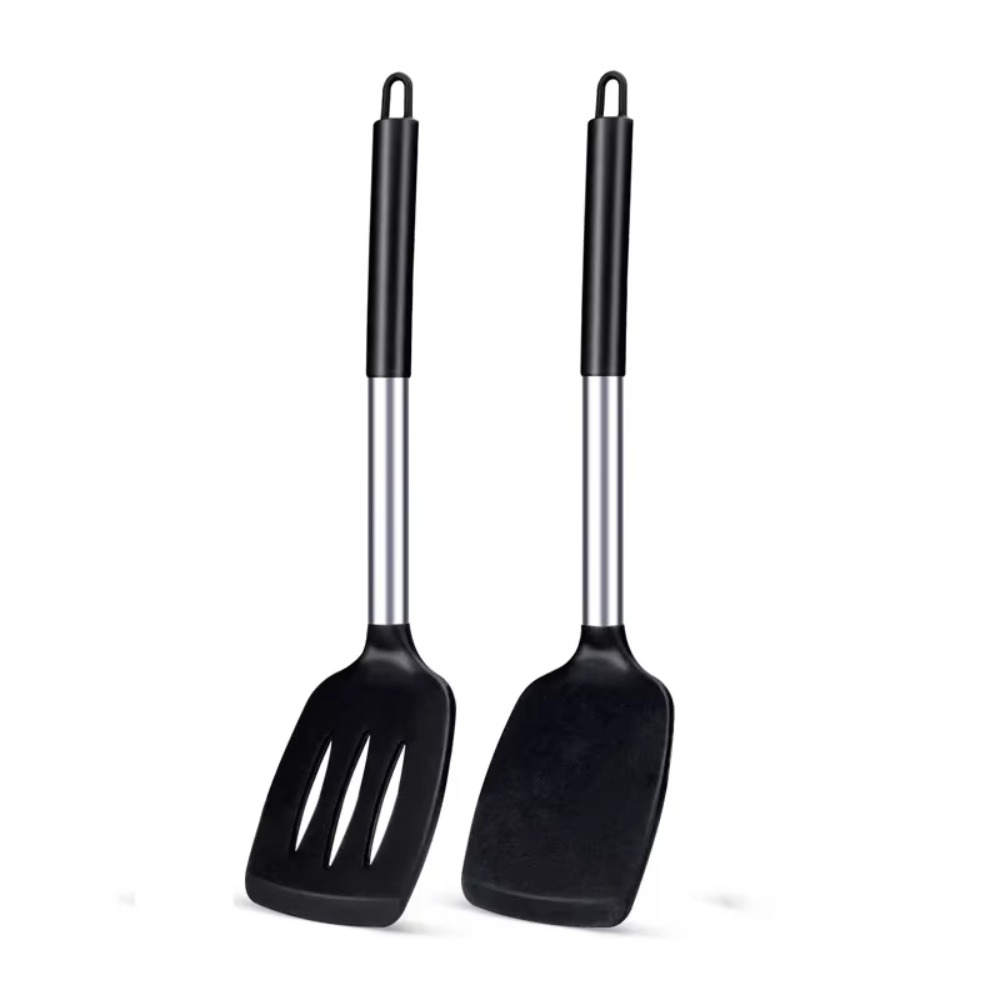 Heat Resistant Silicone Spatula Set for Nonstick Cooking and Baking