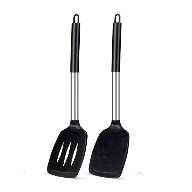 Heat Resistant Silicone Spatula Set for Nonstick Cooking and Baking