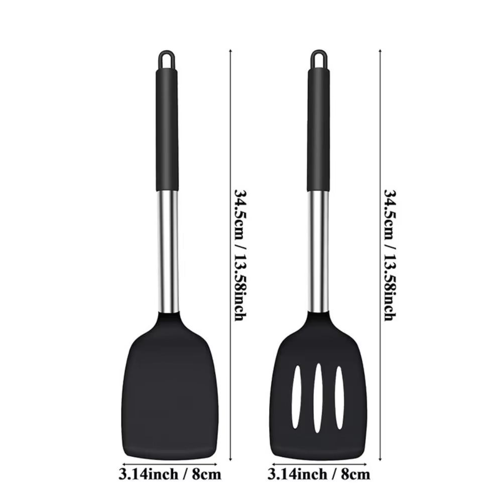 Heat Resistant Silicone Spatula Set for Nonstick Cooking and Baking