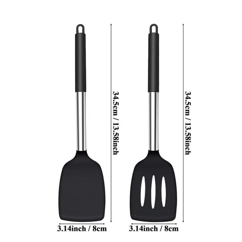 Heat Resistant Silicone Spatula Set for Nonstick Cooking and Baking