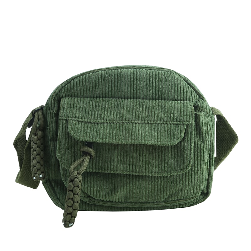 Corduroy Crossbody Shoulder Bag For Women And Men Casual Small Square Commuter Purse 4