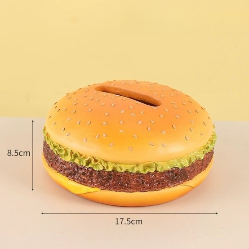 Retro Hamburger Tissue Box Holder Cute Burger Paper Dispenser For Living Room Decor 3