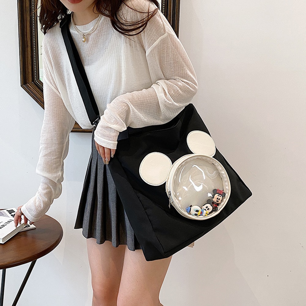 Disney Inspired Canvas Crossbody Tote Bag For Women And Teens With Cartoon Print 2