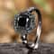 Midnight Elegance Black Zircon Ring for Women Adjustable Minimalist Fashion Jewelry