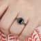 Midnight Elegance Black Zircon Ring for Women Adjustable Minimalist Fashion Jewelry