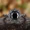 Midnight Elegance Black Zircon Ring for Women Adjustable Minimalist Fashion Jewelry