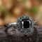 Midnight Elegance Black Zircon Ring for Women Adjustable Minimalist Fashion Jewelry